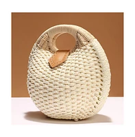 Women's The The Straw-Orb Hand Bag Hand Bag - Off-White