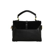 Women's The Aurest Suede-Block Hand Bag - Onyx Black