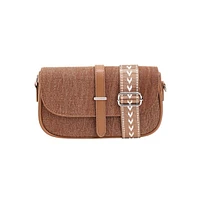 Women's The Ribbed-Structured Sling Bag With Pouch - Peanut Brown