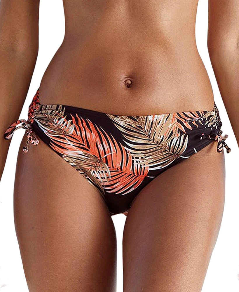 Lascana Women's Palm Print Mid Rise Bikini Swimsuit Bottom