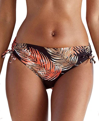 Lascana Women's Palm Print Mid Rise Bikini Swimsuit Bottom