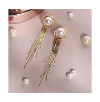 Sohi Women's Black Dangling Drop Earrings