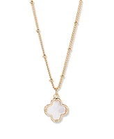 brook & york Gold Plated Chatham Clover Cultivated Pearl Short Pendant Necklace
