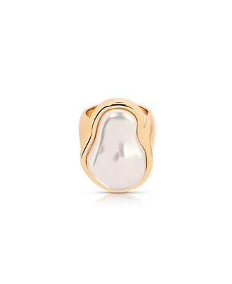 Ettika Sea-born Mother of Pearl Statement Ring
