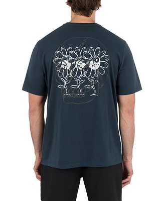 Hurley Men's Skulls And Flowers Short Sleeve T-Shirt
