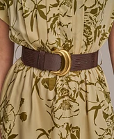 Donna Karan New York Women's Floral-Print Belted A-Line Midi Dress