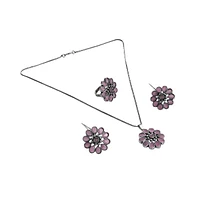 Sohi Oxidized-Floral Jewellery Set