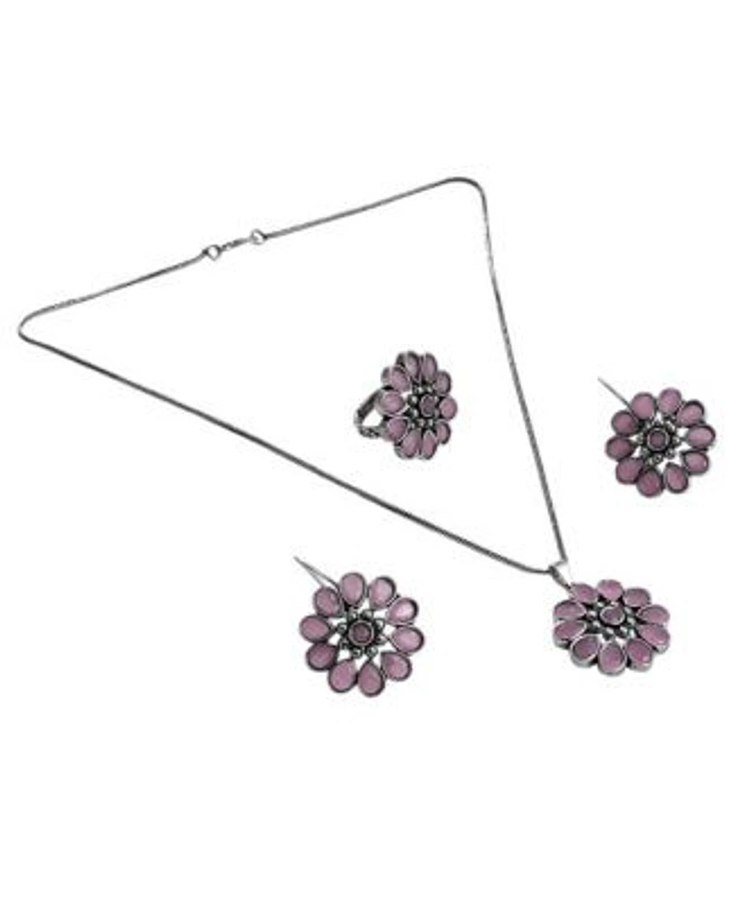 Sohi Oxidized Floral Jewellery Set