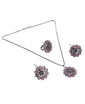 Sohi Oxidized Floral Jewellery Set