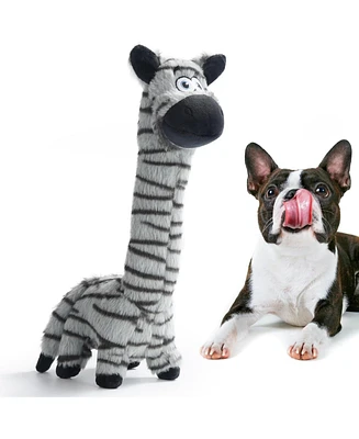 Nocciola Twistable Zebra Stuffedless Dog Toy, Plush Dog Chew Toy for Small Medium Breed, Crinkle Animal Dog Toy to Keep Them Busy