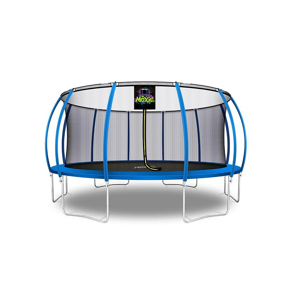 Plexalife Pumpkin-Shaped Outdoor Trampoline Set with Premium Top-Ring Frame Safety Enclosure, Ft