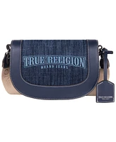 True Religion Dark Denim Logo Saddle Bag
