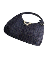 True Religion Quilted Horseshoe Large Denim Hobo