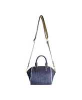 True Religion Frayed Denim Horseshoe Satchel