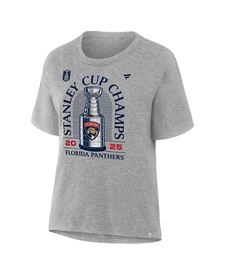Fanatics Women's Steel Florida Panthers 2025 Stanley Cup Champions Locker Room T-Shirt