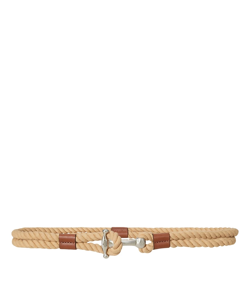 Lauren Ralph Rope Anchor-Toggle Skinny Belt