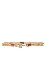 Lauren Ralph Rope Anchor-Toggle Skinny Belt