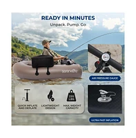 Inflatable Modular Fishing Kayak with Single-Action Hand Pump, Carry Bag, and Repair Kit