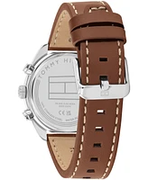 Tommy Hilfiger Men's Chronograph Brown Leather Strap Watch, 40mm