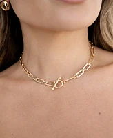 Ettika Golden Flat Rectangle Chain Necklace