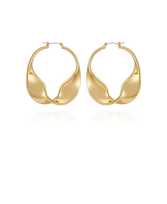 Vince Camuto Gold-Tone Sculptural Twisted Hoop Earrings