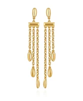 Vince Camuto Long Gold Tone Chain Tassel Earrings