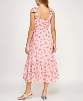 Trixxi Juniors' Printed Sleeveless Fit & Flare Dress