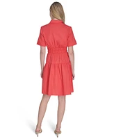 Vince Camuto Women's Cotton Short-Sleeve Shirtdress