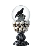 Glitzhome 7.25"H Halloween Resin Stacked Skull Waterglobe
