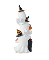 Glitzhome 21.75" Halloween Resin Stacked Ghost Porch Decor