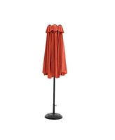 Flynama 14.8 Ft Double Sided Outdoor Umbrella Rectangular Large with Crank ( Orange )