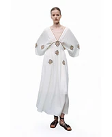 Nocturne Women's Maxi Dress with Embroidery Details