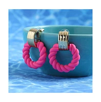 Sohi Women's Pink Rope Drop Earrings