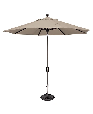 Mondawe 9FT Solefin Octagon Patio Umbrella with Push-Button Tilt, Black Frame