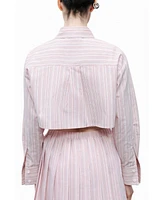Nocturne Women's Striped Crop Shirt