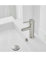 Single Hole Single-Handle Bathroom Faucet With Pop Up Drain Brushed Nickel