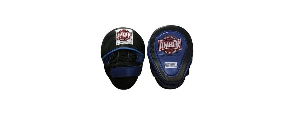 Gel-Infused Leather Punch Mitts for Boxing, Kickboxing, and Mma, Curved Design with Sweat-Resistant Lining, Shock-Absorbing Padding