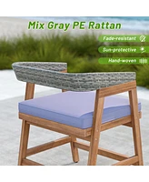 Slickblue Outdoor Patio Dining Chairs Set of 4 with Seat Cushions for Comfortable and Stylish Outdoor Dining
