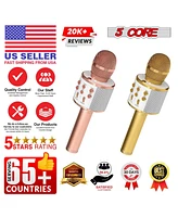 5 Core Microphone Wireless Karaoke Mic With Speaker 3 in 1 Portable Bluetooth Microfono Inalambrico - Wm Spk Copper+Gld