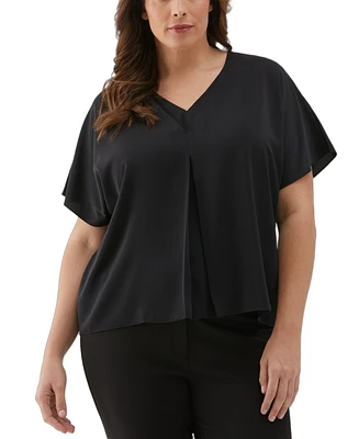 Ella Rafaella Plus Layered Dolman Short Sleeve Top