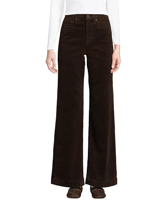 Lands' End Women's Tall High Rise Wide Leg Corduroy Pants
