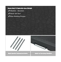 4 Pieces Square Fillable Patio Umbrella Base Set with Handle and Funnel