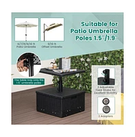 175 Lbs Outdoor Fillable Umbrella Base with Table Tray