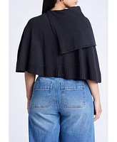 Eloquii Women's Button Detail Sweater Poncho