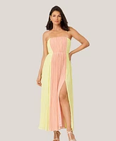 J Mendel Women's Pleated Color Block Midi Dress