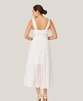 J Mendel Women's Metallic Print Twist Pleated Midi Dress