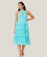 J Mendel Women's Halter Tiered Midi Dress