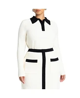 Eloquii Women's Henley Collared Sweater
