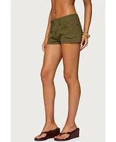 Edikted Women's Hazen Grommet Low Rise Shorts