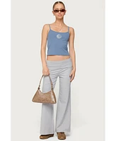 Edikted Women's Wide Leg Fold Over Pants